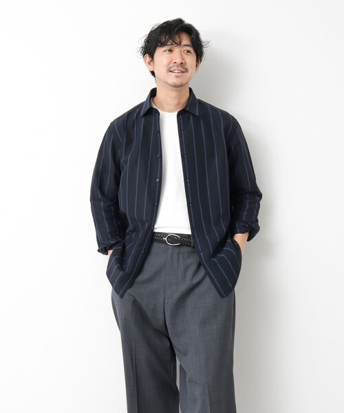 NOLLEY’S（ノーリーズ）の「キュプラリネン レギュラーカラーシャツ 25SS（シャツ/ブラウス・メンズ・ベージュ系その他/ホワイト/ネイビー/ブラック・S/M/L/XL）」の7枚目の写真