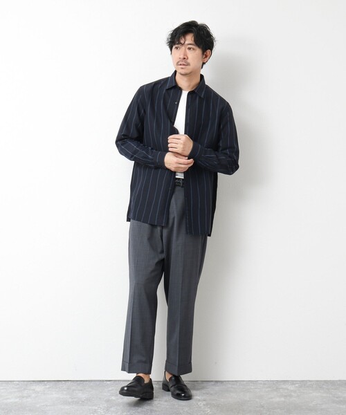 NOLLEY’S（ノーリーズ）の「キュプラリネン レギュラーカラーシャツ 25SS（シャツ/ブラウス・メンズ・ベージュ系その他/ホワイト/ネイビー/ブラック・S/M/L/XL）」の9枚目の写真