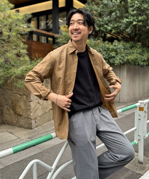 NOLLEY’S（ノーリーズ）の「キュプラリネン レギュラーカラーシャツ 25SS（シャツ/ブラウス・メンズ・ベージュ系その他/ホワイト/ネイビー/ブラック・S/M/L/XL）」の14枚目の写真