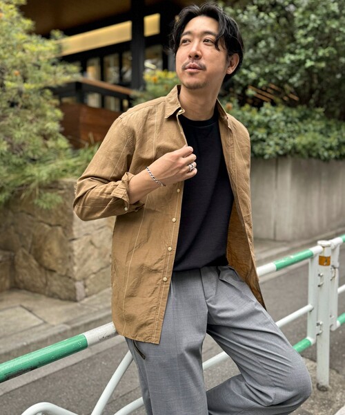 NOLLEY’S（ノーリーズ）の「キュプラリネン レギュラーカラーシャツ 25SS（シャツ/ブラウス・メンズ・ベージュ系その他/ホワイト/ネイビー/ブラック・S/M/L/XL）」の16枚目の写真