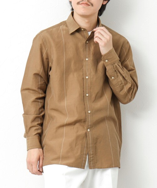 NOLLEY’S（ノーリーズ）の「キュプラリネン レギュラーカラーシャツ 25SS（シャツ/ブラウス・メンズ・ベージュ系その他/ホワイト/ネイビー/ブラック・S/M/L/XL）」の18枚目の写真