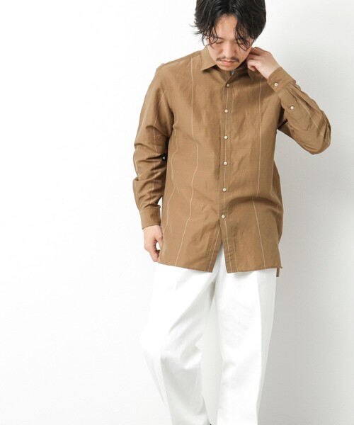 NOLLEY’S（ノーリーズ）の「キュプラリネン レギュラーカラーシャツ 25SS（シャツ/ブラウス・メンズ・ベージュ系その他/ホワイト/ネイビー/ブラック・S/M/L/XL）」の22枚目の写真