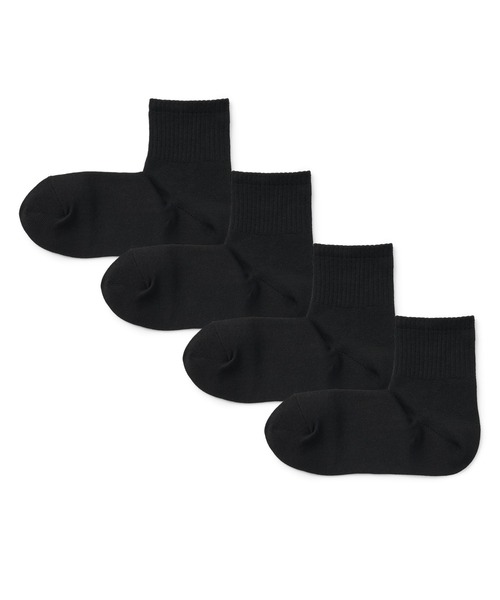 無印良品（ムジルシリョウヒン）の「紳士　足なり直角　ショート丈靴下（４足組）（ソックス/靴下・メンズ・ホワイト/ブラック・25-27CM）」の2枚目の写真