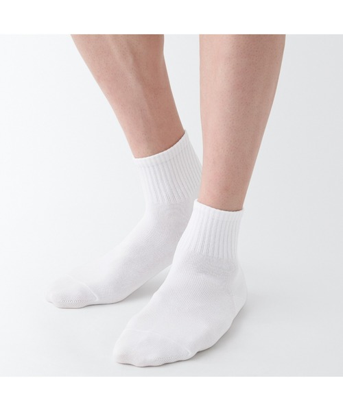 無印良品（ムジルシリョウヒン）の「紳士　足なり直角　ショート丈靴下（４足組）（ソックス/靴下・メンズ・ホワイト/ブラック・25-27CM）」の3枚目の写真