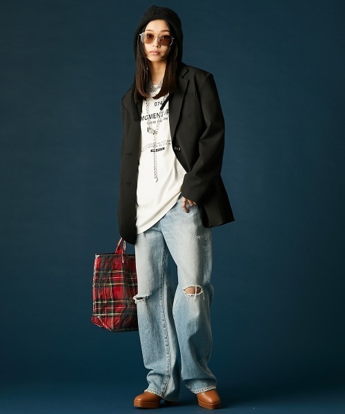 GEVS.（ジェイヴィス）の「綿100％ピグメント染ハートプリントTシャツ＜大きいサイズ有＞GEVS.（Tシャツ/カットソー・レディース・イエロー/オフホワイト/ブラック・M/L/LL/3L/4L/5L）」の21枚目の写真