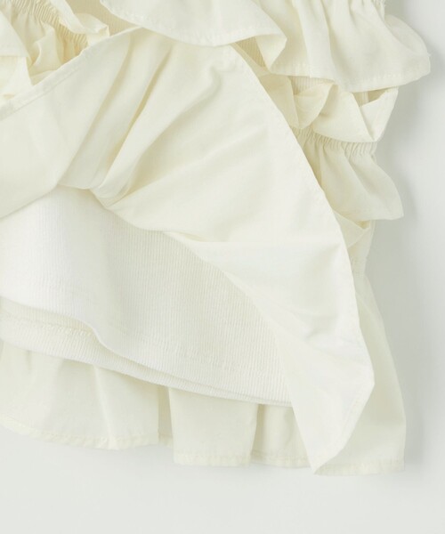 EMMEL REFINES(エメルリファインズ)の「<EMMEL REFINES>EM フライス フリル 2WAY Tシャツ(Tシャツ/カットソー・レディース・ブラック/オフホワイト・FREE)」の6枚目の写真