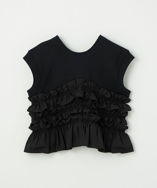 新品タグ付きEMMEL REFINES EM 　2WAY Tシャツ EMMEL REFINES＞EM フライス フリル 2WAY Tシャツ（Tシャツ
