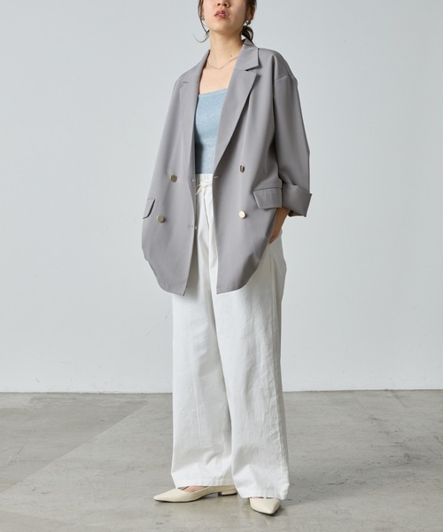 COLONY 2139（コロニートゥーワンスリーナイン）の「ラメフライスカップ付Wストラップキャミソール（キャミソール・レディース・ブルー/シルバー/ブラック/ピンクベージュ・SMALL/MEDIUM/LARGE）」の8枚目の写真