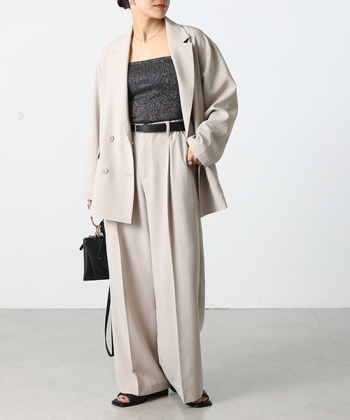 COLONY 2139（コロニートゥーワンスリーナイン）の「ラメフライスカップ付Wストラップキャミソール（キャミソール・レディース・ブルー/シルバー/ブラック/ピンクベージュ・SMALL/MEDIUM/LARGE）」の12枚目の写真