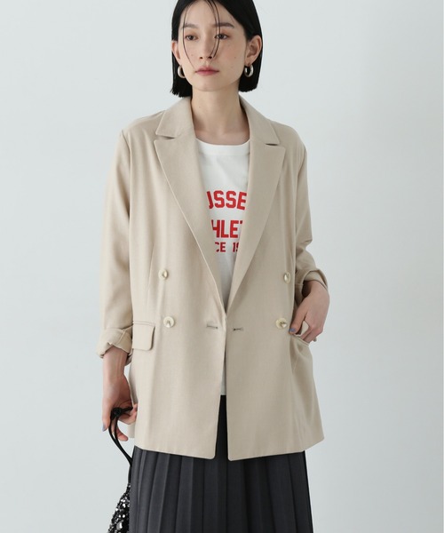 Russell Athletic(ラッセルアスレティック)の「【N.×RUSSELL ATHLETIC】フレンチスリーブTシャツ(Tシャツ/カットソー・レディース・オフホワイト/チャコールグレー/ベージュ・MEDIUM)」の22枚目の写真