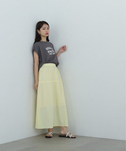 Russell Athletic(ラッセルアスレティック)の「【N.×RUSSELL ATHLETIC】フレンチスリーブTシャツ(Tシャツ/カットソー・レディース・オフホワイト/チャコールグレー/ベージュ・MEDIUM)」の7枚目の写真