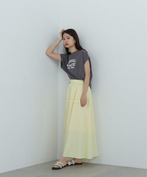 Russell Athletic(ラッセルアスレティック)の「【N.×RUSSELL ATHLETIC】フレンチスリーブTシャツ(Tシャツ/カットソー・レディース・オフホワイト/チャコールグレー/ベージュ・MEDIUM)」の8枚目の写真