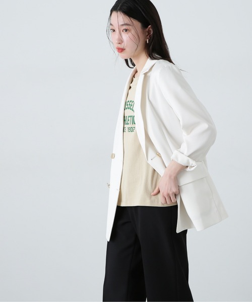 Russell Athletic(ラッセルアスレティック)の「【N.×RUSSELL ATHLETIC】フレンチスリーブTシャツ(Tシャツ/カットソー・レディース・オフホワイト/チャコールグレー/ベージュ・MEDIUM)」の14枚目の写真