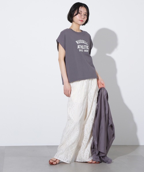 tシャツ 「N.×RUSSELL ATHLETIC」フレンチスリーブTシャツ レディース セール】【N.×RUSSELL ATHLETIC】フレンチスリーブTシャツ（T