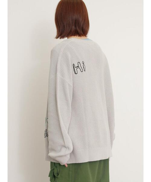 Samansa Mos2（サマンサ モスモス）の「ハンド刺繍風ニットカーディガン（カーディガン/ボレロ・レディース・グレー/クリーム/ネイビー・F）」の12枚目の写真