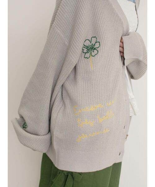 Samansa Mos2（サマンサ モスモス）の「ハンド刺繍風ニットカーディガン（カーディガン/ボレロ・レディース・グレー/クリーム/ネイビー・F）」の15枚目の写真
