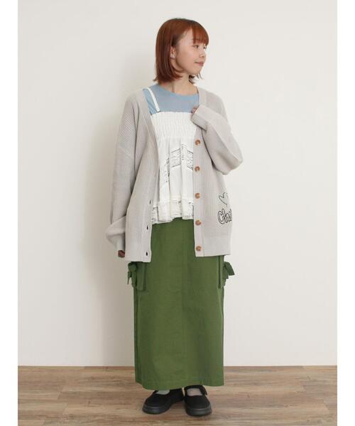 Samansa Mos2（サマンサ モスモス）の「ハンド刺繍風ニットカーディガン（カーディガン/ボレロ・レディース・グレー/クリーム/ネイビー・F）」の18枚目の写真