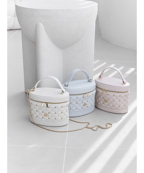 snidel  ビジュー バニティ バッグ ホワイトスナイデル ビジューキルティングバニティバッグ（ショルダーバッグ）｜SNIDEL