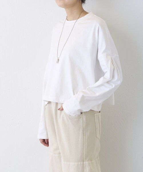 BEARDSLEY(ビアズリー)の「《FRIPIER》クロップロンTee(Tシャツ/カットソー・レディース・ホワイト/ブラック・FREE)」の11枚目の写真