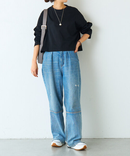 BEARDSLEY(ビアズリー)の「《FRIPIER》クロップロンTee(Tシャツ/カットソー・レディース・ホワイト/ブラック・FREE)」の16枚目の写真