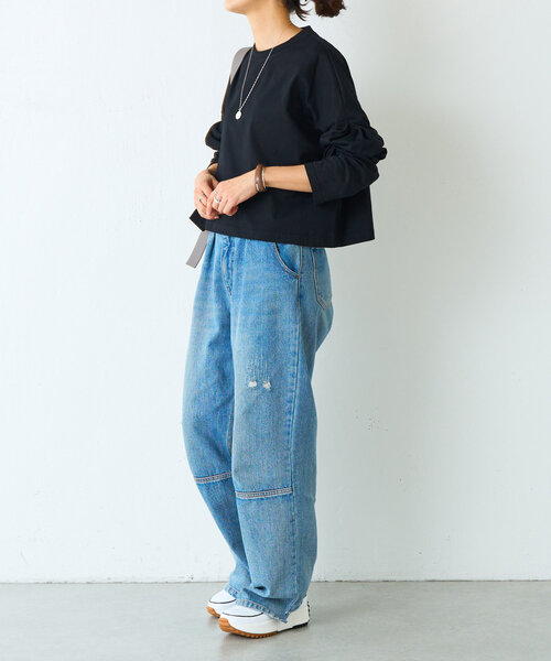 BEARDSLEY(ビアズリー)の「《FRIPIER》クロップロンTee(Tシャツ/カットソー・レディース・ホワイト/ブラック・FREE)」の17枚目の写真