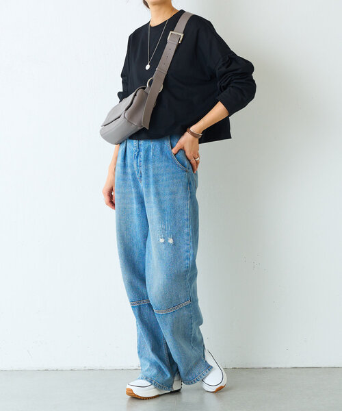 BEARDSLEY(ビアズリー)の「《FRIPIER》クロップロンTee(Tシャツ/カットソー・レディース・ホワイト/ブラック・FREE)」の20枚目の写真