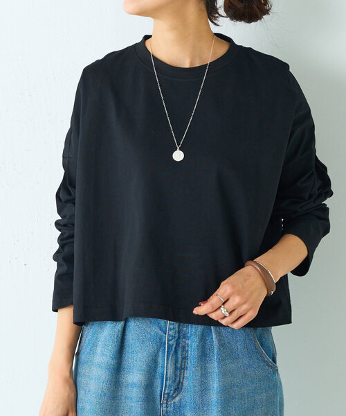 BEARDSLEY(ビアズリー)の「《FRIPIER》クロップロンTee(Tシャツ/カットソー・レディース・ホワイト/ブラック・FREE)」の21枚目の写真