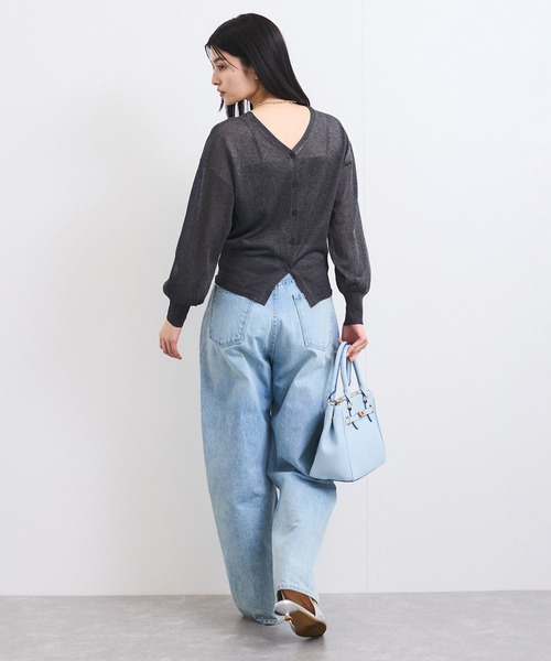 VIS（ビス）の「【前後2WAY】ハート釦シアーカーディガン（カーディガン/ボレロ・レディース・チャコールグレー/ホワイト系その他/レッド系その他・FREE）」の5枚目の写真