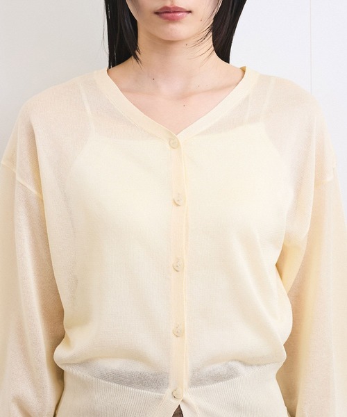 VIS（ビス）の「【前後2WAY】ハート釦シアーカーディガン（カーディガン/ボレロ・レディース・チャコールグレー/ホワイト系その他/レッド系その他・FREE）」の20枚目の写真