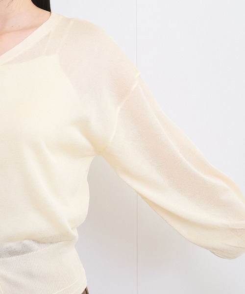 VIS（ビス）の「【前後2WAY】ハート釦シアーカーディガン（カーディガン/ボレロ・レディース・チャコールグレー/ホワイト系その他/レッド系その他・FREE）」の21枚目の写真