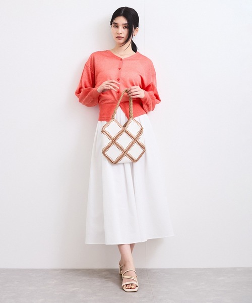 VIS（ビス）の「【前後2WAY】ハート釦シアーカーディガン（カーディガン/ボレロ・レディース・チャコールグレー/ホワイト系その他/レッド系その他・FREE）」の9枚目の写真