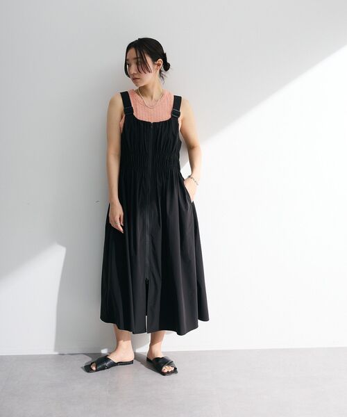 Sugar spoon（シュガースプーン）の「・SUGAR SPOON シャーリングジャンスカ（ジャンパースカート・レディース・ブラック/ライトベージュ/ピンク/チャコールグレー・FREE）」の5枚目の写真