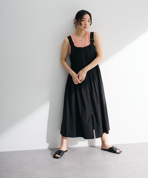 Sugar spoon（シュガースプーン）の「・SUGAR SPOON シャーリングジャンスカ（ジャンパースカート・レディース・ブラック/ライトベージュ/ピンク/チャコールグレー・FREE）」の6枚目の写真