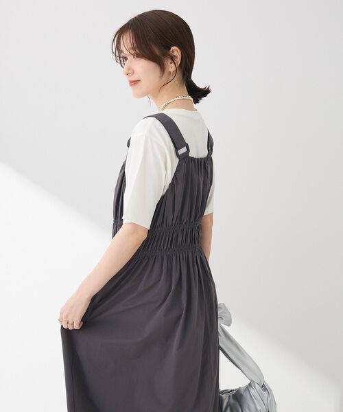 Sugar spoon（シュガースプーン）の「・SUGAR SPOON シャーリングジャンスカ（ジャンパースカート・レディース・ブラック/ライトベージュ/ピンク/チャコールグレー・FREE）」の13枚目の写真