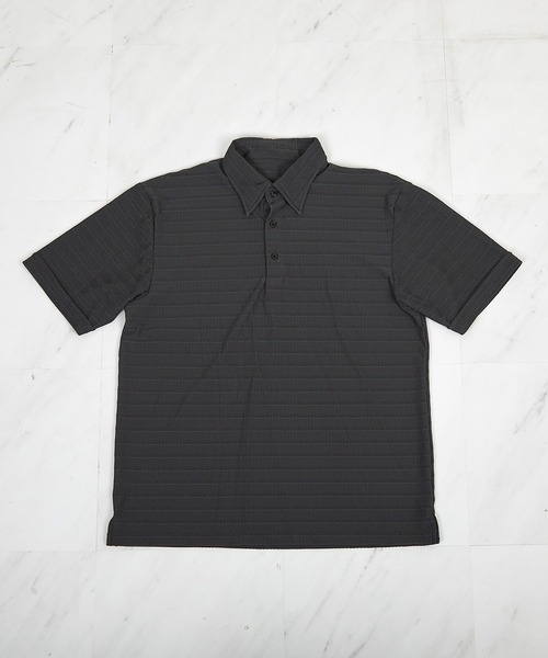 UNION STATION（ユニオンステーション）の「ストレッチポリJQDボーダーポロ（ポロシャツ・メンズ・ブラック/グレー/ネイビー・M/L/LL）」の2枚目の写真
