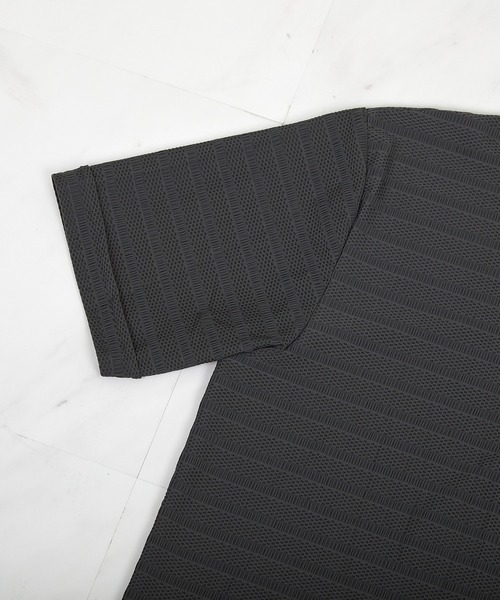 UNION STATION（ユニオンステーション）の「ストレッチポリJQDボーダーポロ（ポロシャツ・メンズ・ブラック/グレー/ネイビー・M/L/LL）」の12枚目の写真