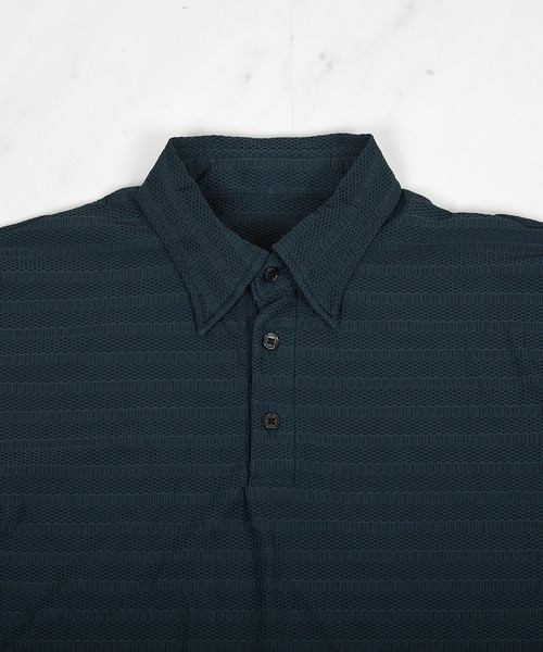 UNION STATION（ユニオンステーション）の「ストレッチポリJQDボーダーポロ（ポロシャツ・メンズ・ブラック/グレー/ネイビー・M/L/LL）」の16枚目の写真