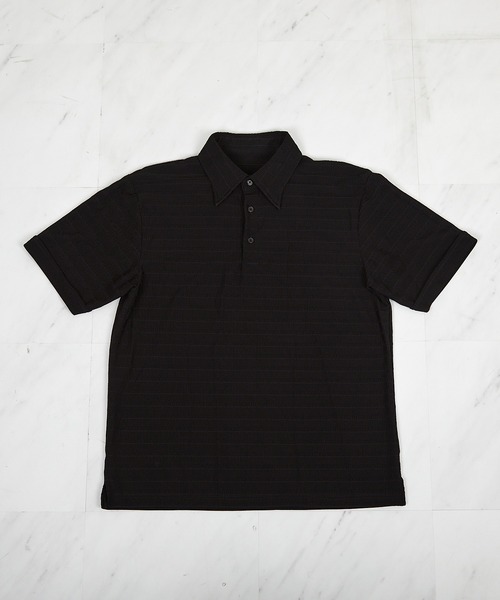 UNION STATION（ユニオンステーション）の「ストレッチポリJQDボーダーポロ（ポロシャツ・メンズ・ブラック/グレー/ネイビー・M/L/LL）」の20枚目の写真