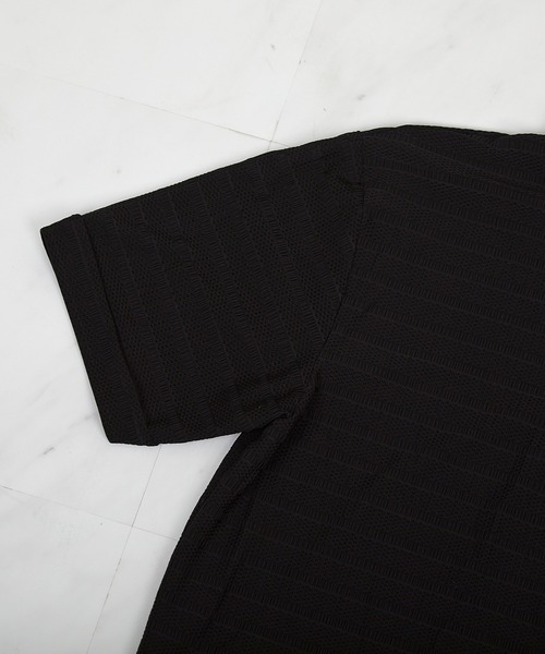 UNION STATION（ユニオンステーション）の「ストレッチポリJQDボーダーポロ（ポロシャツ・メンズ・ブラック/グレー/ネイビー・M/L/LL）」の22枚目の写真