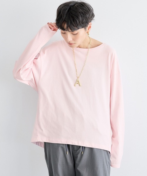 BARNYARDSTORM(バンヤードストーム)の「BARNYARDSTORM / GIZAコットンバックタックロンT【汗染み軽減】マシンウォッシャブル(Tシャツ/カットソー・レディース・ベージュ/チャコールグレー/ホワイト/ピンク/ブラウン・FREE)」の5枚目の写真