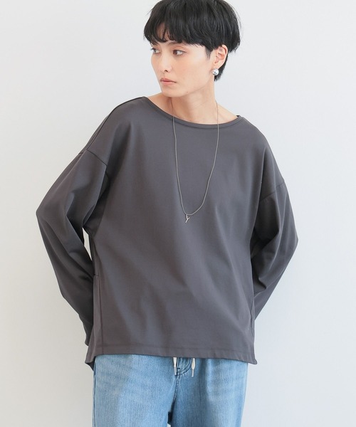 BARNYARDSTORM(バンヤードストーム)の「BARNYARDSTORM / GIZAコットンバックタックロンT【汗染み軽減】マシンウォッシャブル(Tシャツ/カットソー・レディース・ベージュ/チャコールグレー/ホワイト/ピンク/ブラウン・FREE)」の3枚目の写真