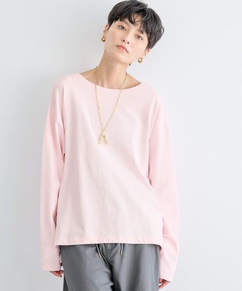 BARNYARDSTORM(バンヤードストーム)の「BARNYARDSTORM / GIZAコットンバックタックロンT【汗染み軽減】マシンウォッシャブル(Tシャツ/カットソー・レディース・ベージュ/チャコールグレー/ホワイト/ピンク/ブラウン・FREE)」の6枚目の写真