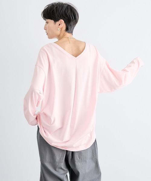 BARNYARDSTORM(バンヤードストーム)の「BARNYARDSTORM / GIZAコットンバックタックロンT【汗染み軽減】マシンウォッシャブル(Tシャツ/カットソー・レディース・ベージュ/チャコールグレー/ホワイト/ピンク/ブラウン・FREE)」の15枚目の写真