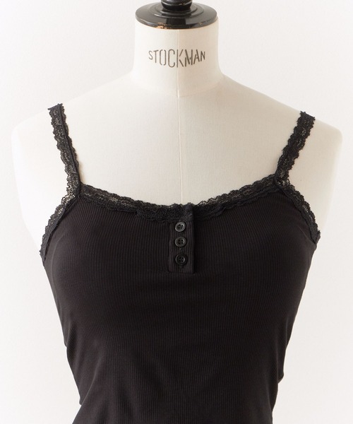 ROOPTOKYO(ループトウキョウ)の「Feminine Front Button Lace Camisole / フェミニンフロントボタンレースキャミソール 夏物 夏服(キャミソール・レディース・ブラック/ホワイト/グレー/グリーン/ピンク・FREE)」の11枚目の写真