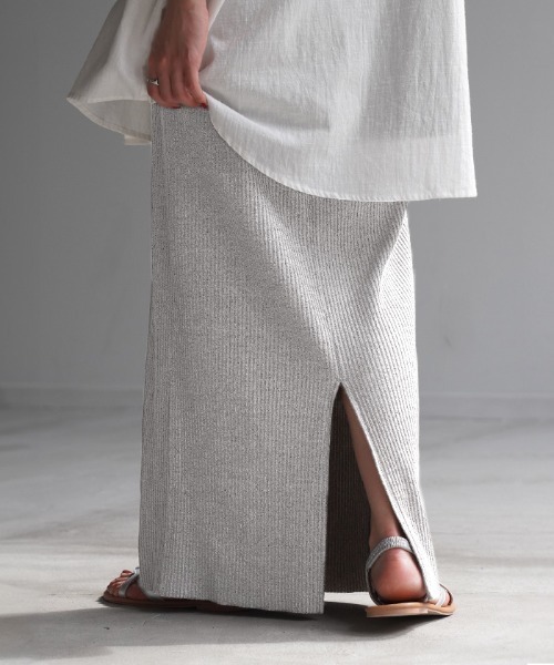 HUG.U（ハグユー）の「「セルフカット可能」 リブナロースカート（スカート・レディース・ブラック/ダークブラウン/ダークグレー/オリーブ/オフホワイト/グリーン/ブルー・M/L）」の11枚目の写真