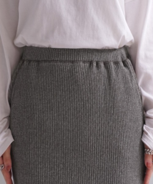 HUG.U（ハグユー）の「「セルフカット可能」 リブナロースカート（スカート・レディース・ブラック/ダークブラウン/ダークグレー/オリーブ/オフホワイト/グリーン/ブルー・M/L）」の17枚目の写真