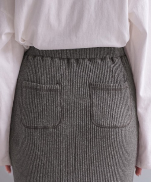 HUG.U（ハグユー）の「「セルフカット可能」 リブナロースカート（スカート・レディース・ブラック/ダークブラウン/ダークグレー/オリーブ/オフホワイト/グリーン/ブルー・M/L）」の18枚目の写真