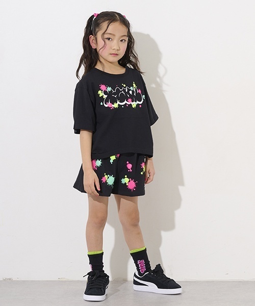 X-girl Stages（エックスガールステージス）の「ウエストロゴペイントショートパンツ（その他パンツ・キッズ・ブラック/ブルー・80ｃｍ/90cm/110cm/100cm/120cm/130cm/140cm）」の3枚目の写真
