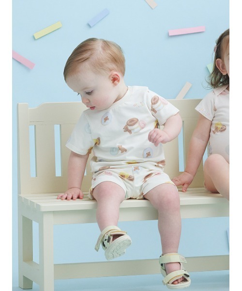 セール】【BABY】ドーナツベア柄Tシャツ（ルームウェア/パジャマ