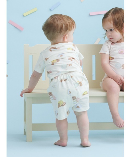 セール】【BABY】ドーナツベア柄Tシャツ（ルームウェア/パジャマ